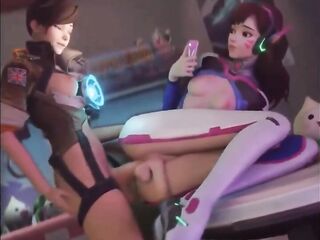 Shemale Hentai Tracer Banging Shemale Hentai D.Va {Overwatch Futanari Porn}