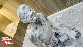 Covered in Shaving Foam in Jeans! Play with Pussy!