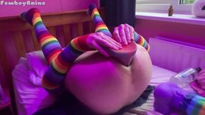 Size Princess Femboy Raine opened up by ENORMOUS PLAYTHINGS!