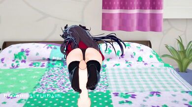 Fate Style Animated Woman Destroyed by Tight Throat and Sloppy Feet Feminine Cum Shot