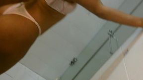 sexy amateur tgirl felipa lins selfie video being sexy on the mirro with small camera