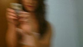 sexy amateur tgirl felipa lins selfie video being sexy on the mirro with small camera