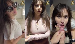 Big Titted Babe Gets Fitting Room Blowjob Until Face Fucked Cumwalk
