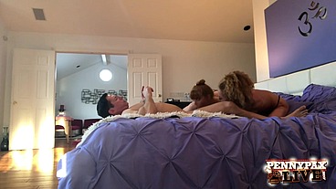 Lusty Divas Penny Pax And Kendra Cole Sharing John Strong's Dick!