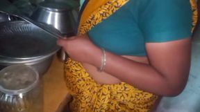 Desi Husband Who Squeezes His Wife's Breasts While She Cooks