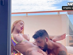New Year's Eve on the Cruise, we smash on board on our cabin balcony - Kevlyn Santos
