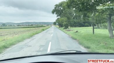 Michaela Isizzu gets her face wrecked by a throbbing big cock in wild streetfuck screaming orgasms cum runs down her chin
