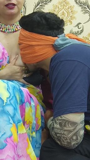Epic moment from &quot;Indian Desi Step Mom Big Boobed Help stepson to Quit Smoking and give him sex pleasure in Hindi&quot;