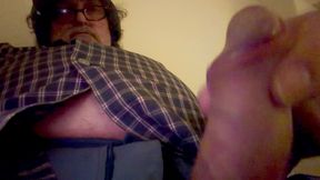 Grandfather's penis is displayed on his own desire.