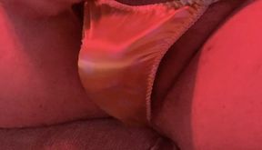 Satin Thong Panty Wank