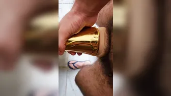 Hairy Latino bear fucks anal masturbator outdoors