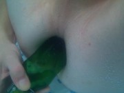 Horny in Jacuzzi - Beer bottle in ass