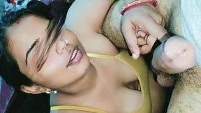 The Busty *bhabhi* Sucked My Cock Non-stop, and I Suddenly Ejaculated Right Into Her Mouth