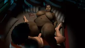 Cock Hungry Black BBW MILF Rides White Cock