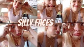 Silly and funny faces In front of the camera