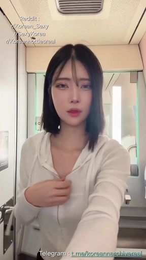 Public bathroom voyeur catches naked Korean asian chick