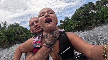 Thick Blonde Harley King Gets Fucked on the Water Riding a Big Dick on a Jet-Ski