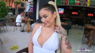 Young Colombian girl runs to gambling house to watch World Cup and ends up paying with anal sex to a
