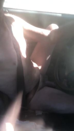 Driving naked with my vibrating but plug in