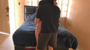 I convinced my mature friend from the gym again to fuck all day long