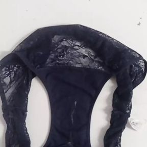 my wife was out at the weekend and got fucked. the sperm in the panties is from another cock. now cum in the panties too