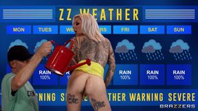 Crazy weather report with gorgeous MILF Karma RX