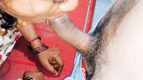 Indian Bhabhi's tight ass fucked with Hindi audio with best blowjob