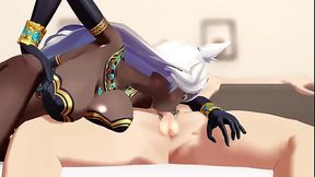 Negra 3D fazendo boquete