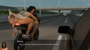 Project Hotwife - Gameplay - Roleplay - Wife Exposing Her While Driving in Bike