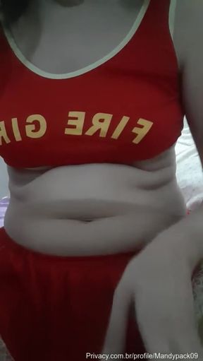 Female Onlyfans Model in Red and Yellow Swimsuit