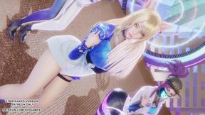 MMD KPop Demon Hunters - HUNTRX - Golden Ahri Akali Kaisa Sexy Kpop Dance League of Legends Hentai Uncensored 4K 60FPS