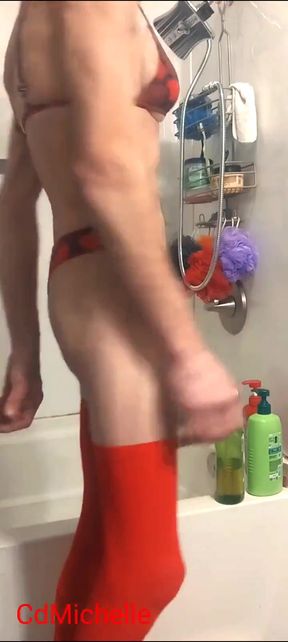 Cdmichelle Playing with Dildo While Wearing Sexy Pink Lingerie