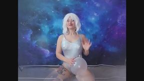 Busty Fembot’s Glitter Balloon Blowing & Popping Extravaganza