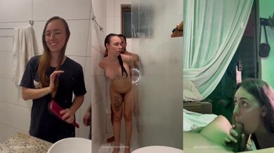 Neighbor's Rough Shower Fuck Destroyed Her Soaking Wet Pussy