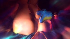 They&#039;re playing a weird game... A Perverted T-Rex nibbles her huge boobs and drools profusely on her pretty Juicy pussy