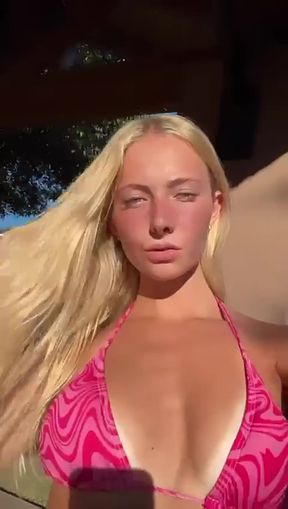 Group of teens show off their perky tits