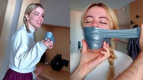 Use My Socks to GAG Me! Nani DEMANDS Her Mouth Be PACKED and Tightly TAPED! (HD)