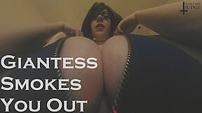 Giantess Smokes You Out With Unaware Giantess