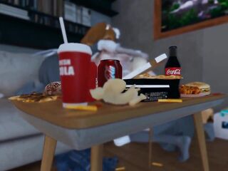 Fast Food Diva. 2 Maids Fun Their Mastix During the time that Watching TV. Emptie41