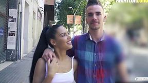 Street Encounter: Petite Apolonia Gives a Deepthroat Blowjob to a Newbie Guy