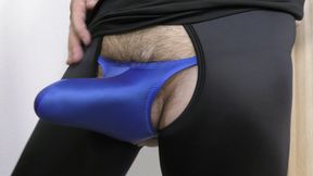 Blue Satin Panties and Leggings