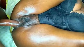 Juicy dark skin African virgin babe spreads legs wide open for massive BBC