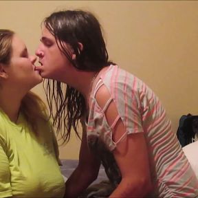 Horny Wife Kissing &amp; Making Out With Cute Trans Friend