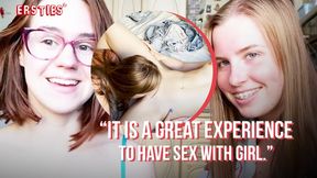 Cute babe Rita's first amateur lesbian sex tape