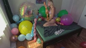 Birthday Balloon Party — Popping, Riding & Cum on Giant Balloons