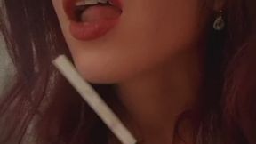 Smoking white cigarette in the morning!