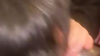 Sucking Off his ebony fattyyyy he cum inside my mouth silently but I loved it