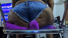 Transformation Fantasy - Goddess MXDominion uses Bubble Butt in tiny blue Jean Shorts to Dominate Transformed Lover in their new Teddy Bear Form 1080, female domination, ass smother, ass fetish