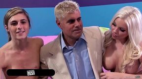 shy indiana babe mia mae s rough porn debut with britney amber & dan!