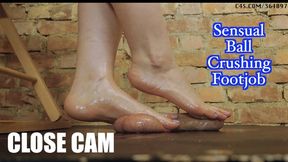 Sensual Edging Ball Crushing Footjob - Cum under my Soft Oiled Soles and Lilac Toes while I ignore you **CLOSE CAM**
